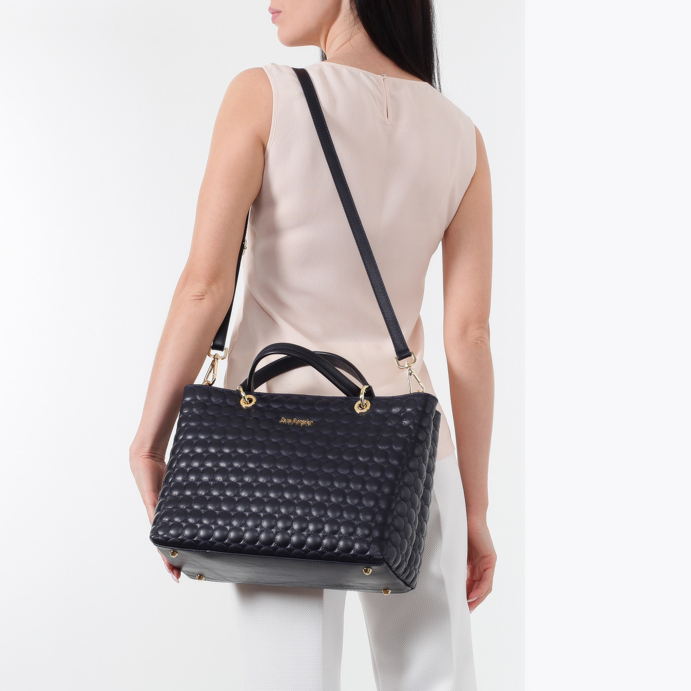 Кожаная сумка Sara Burglar Helen Ricamo