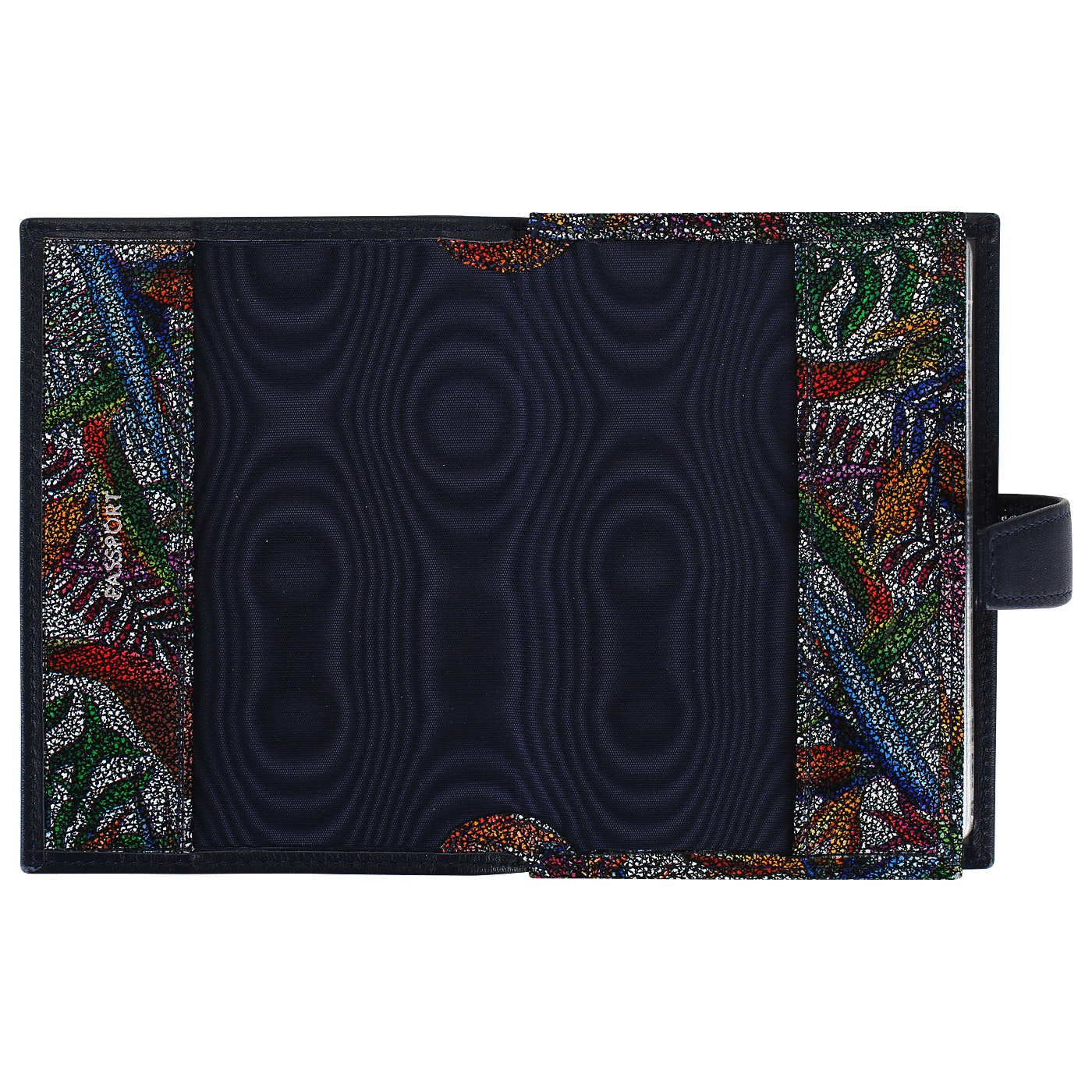 Кожаная обложка на кнопке для паспорта и автодокументов Aurelli Luna tropico