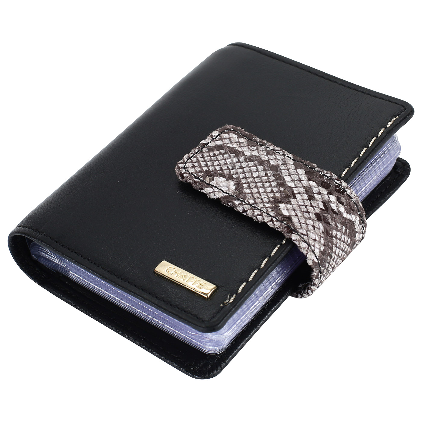 Черная женская визитница Chatte Tiffany