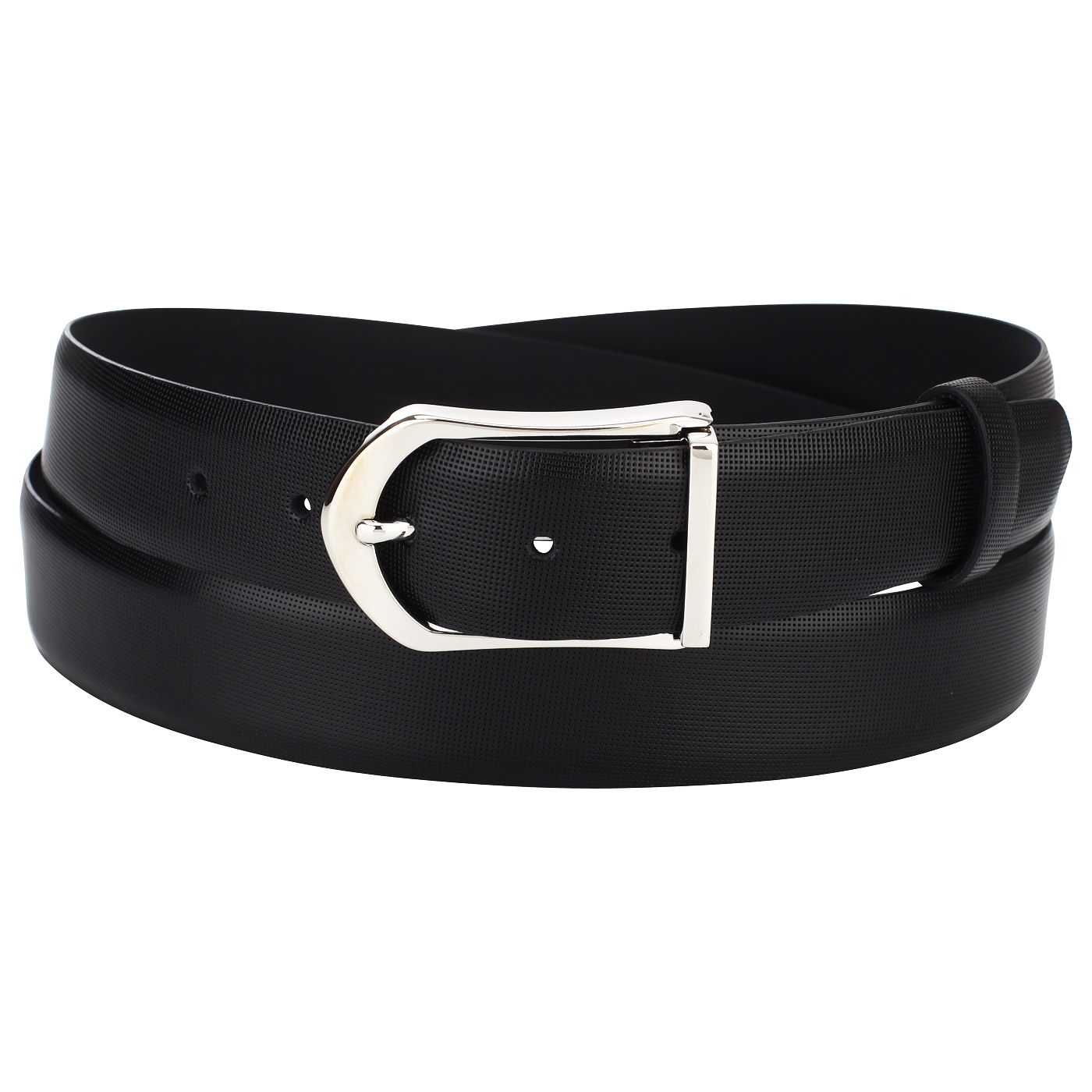 Mayrhoff Тисненый ремень из черной кожи