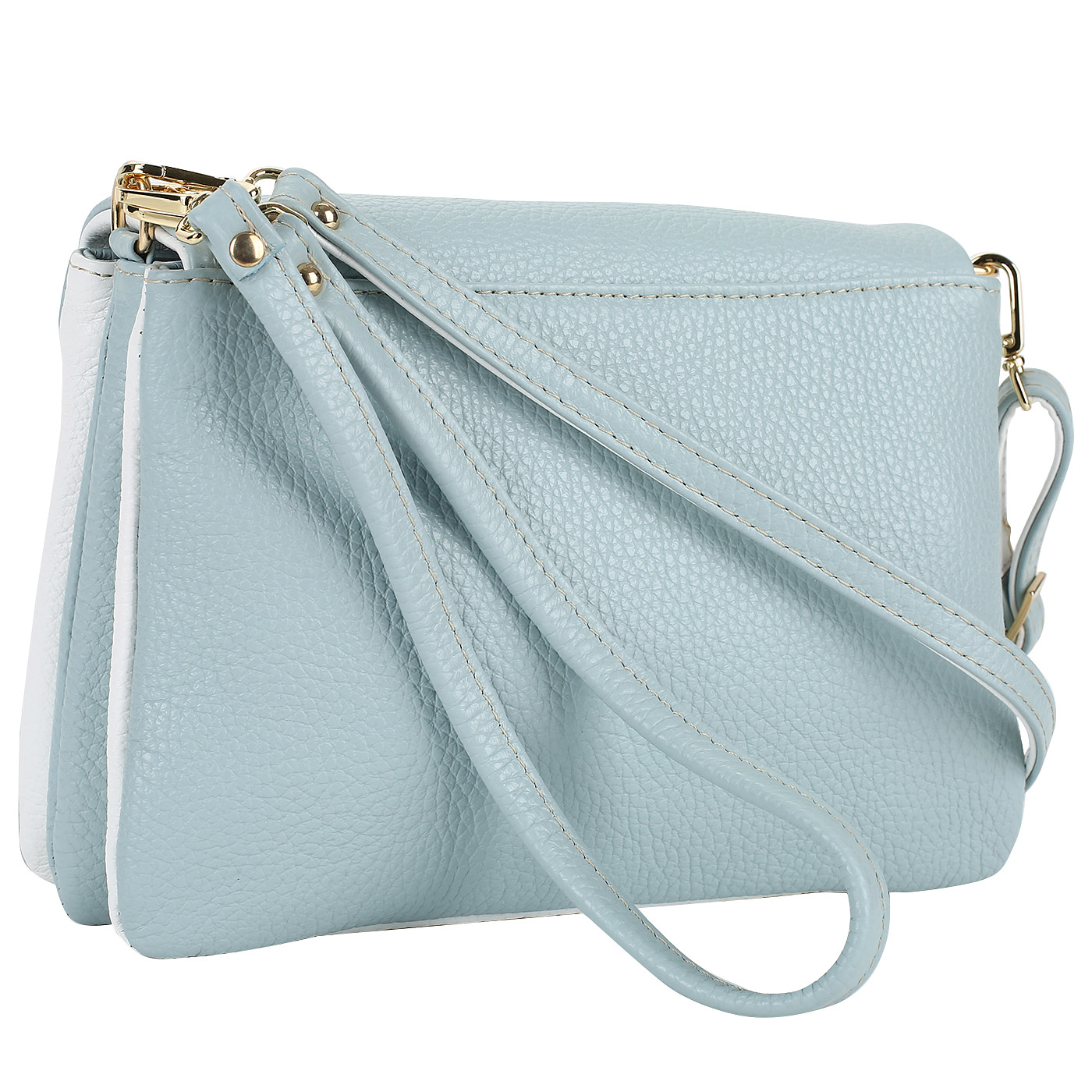 Кожаная сумочка с откидным клапаном на кнопке Bruno Rossi 