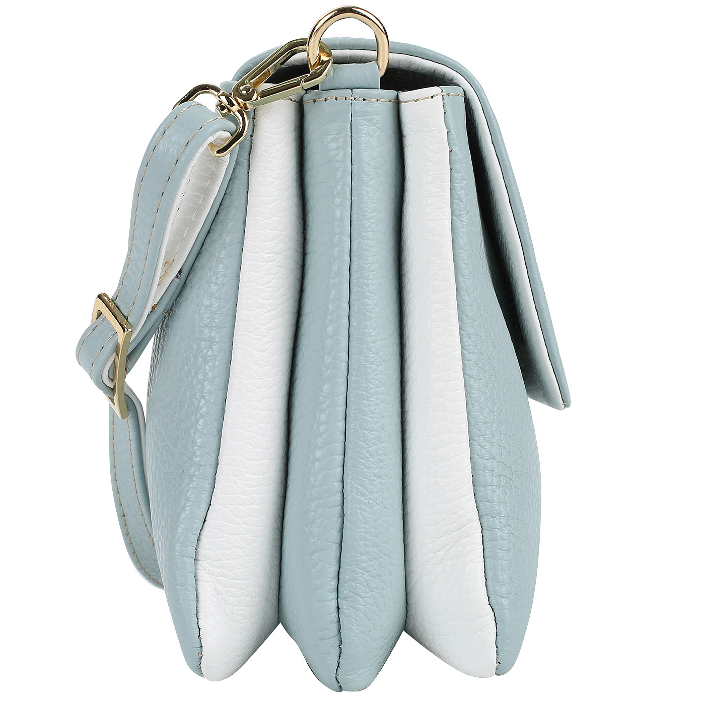 Кожаная сумочка с откидным клапаном на кнопке Bruno Rossi 