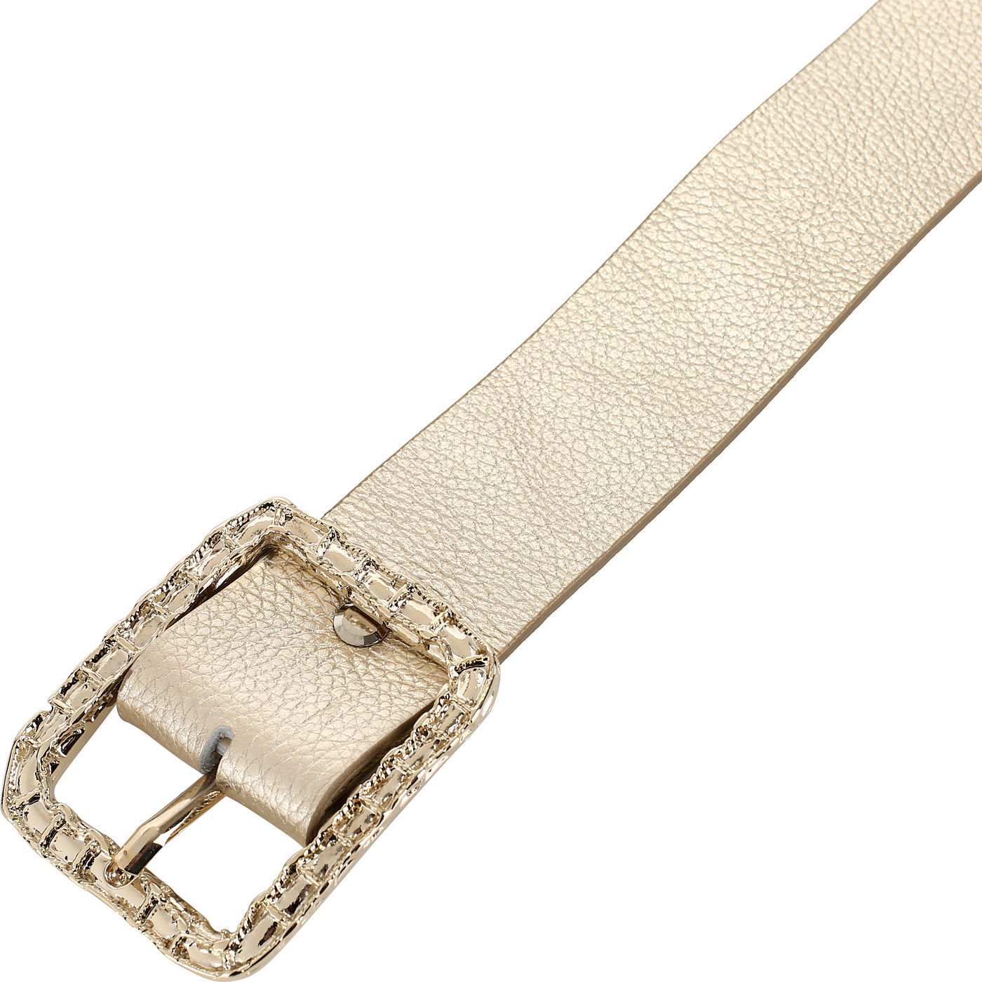 Золотистый кожаный ремень Marina Creazioni 