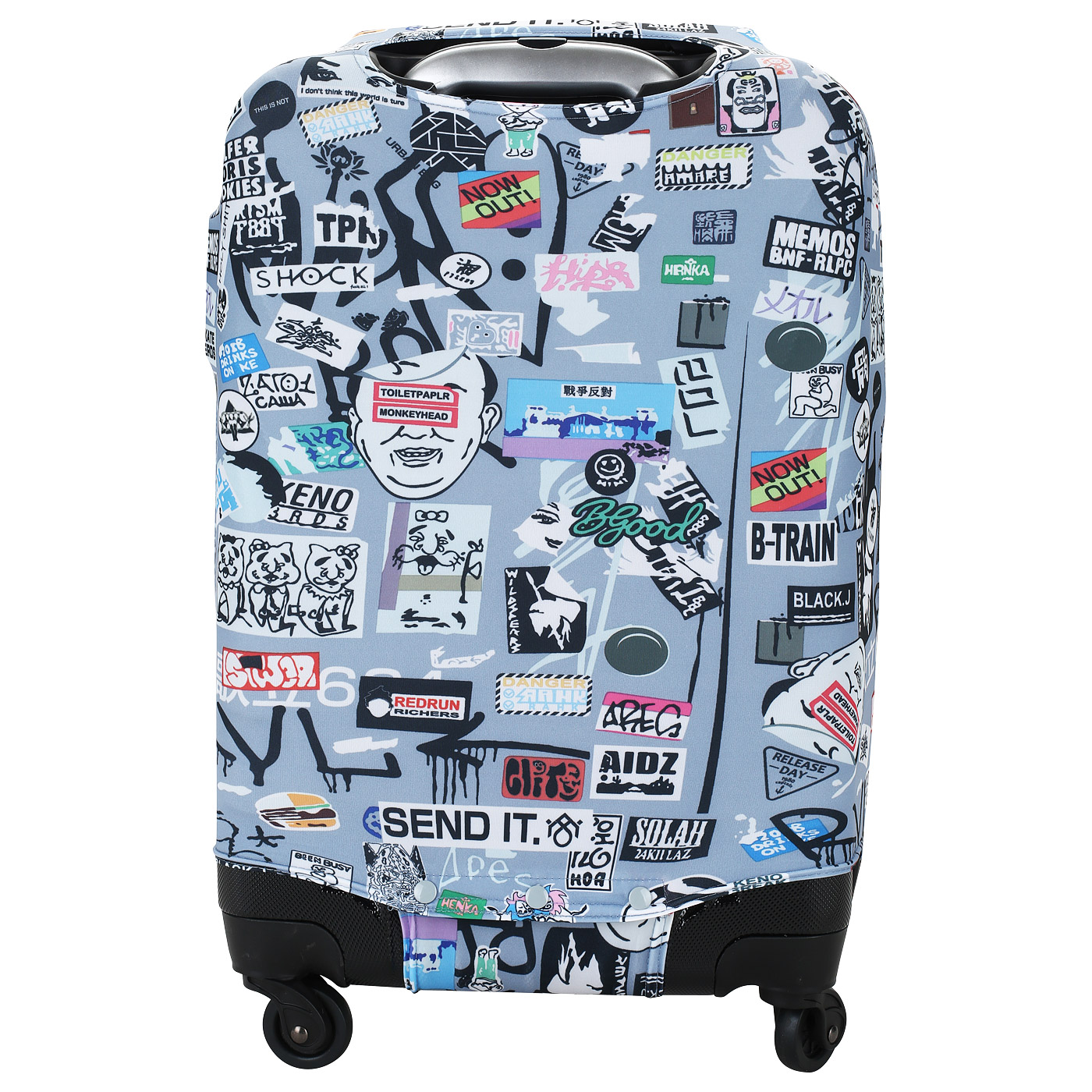 Чехол для большого чемодана с оригинальным принтом Eberhart Trevel Marks