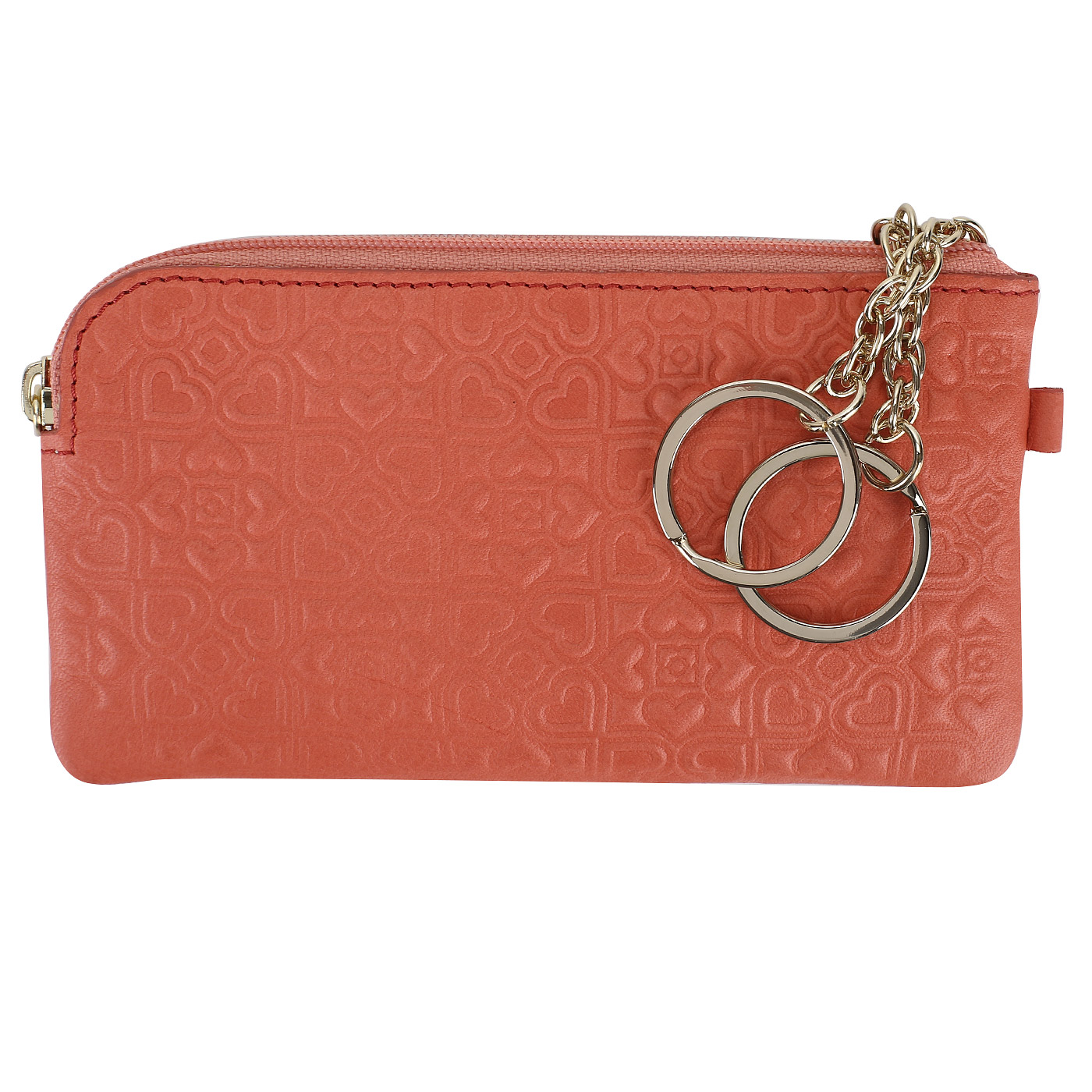 Кожаная ключница с тиснением Chatte Hearts