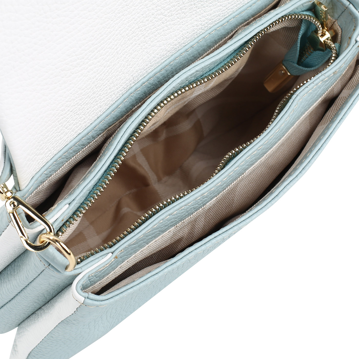 Кожаная сумочка с откидным клапаном на кнопке Bruno Rossi 