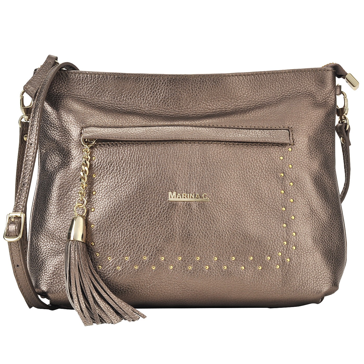 Marina Creazioni Женская кожаная сумка со съемным регулируемым плечевым ремешком