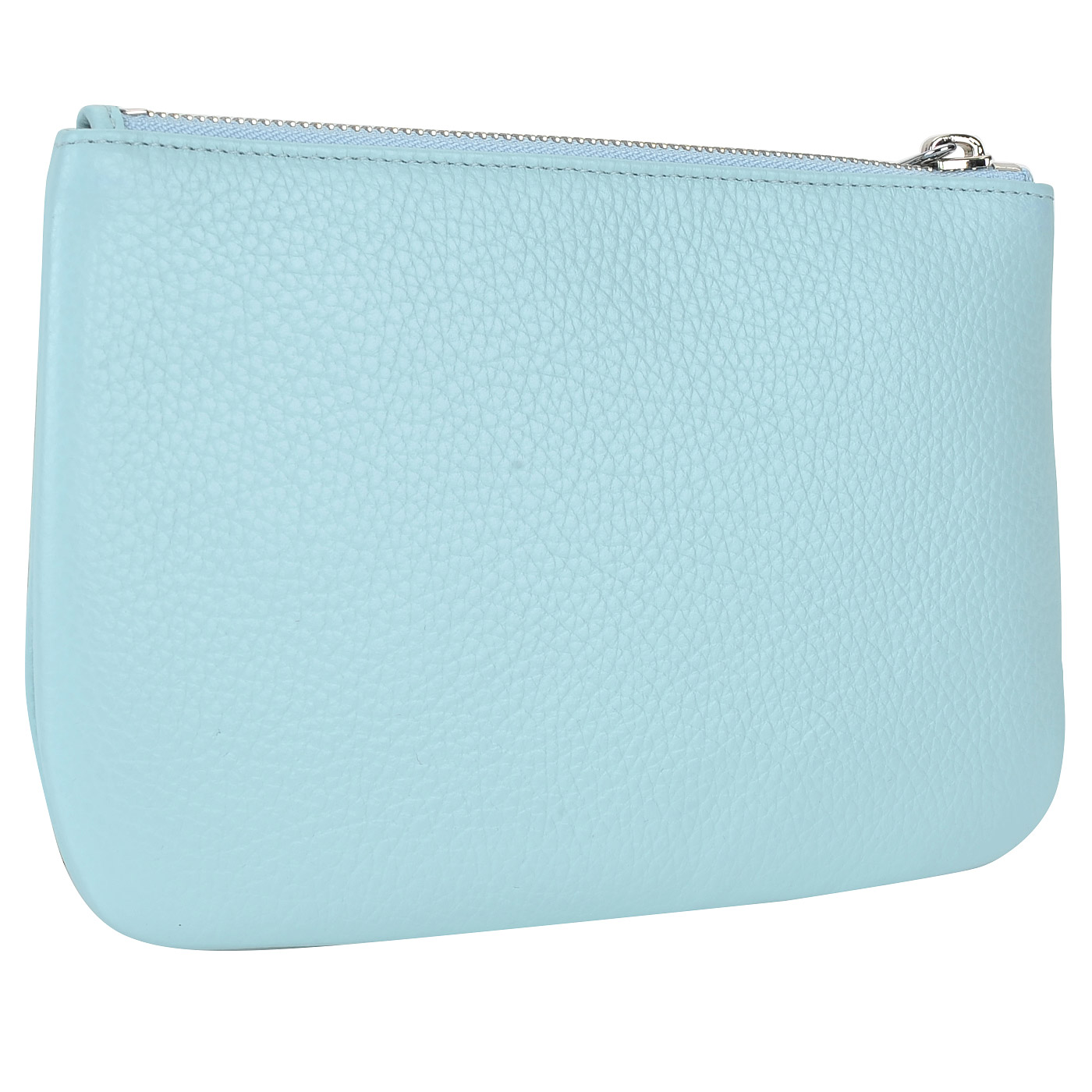 Голубая женская кожаная косметичка Aurelli 