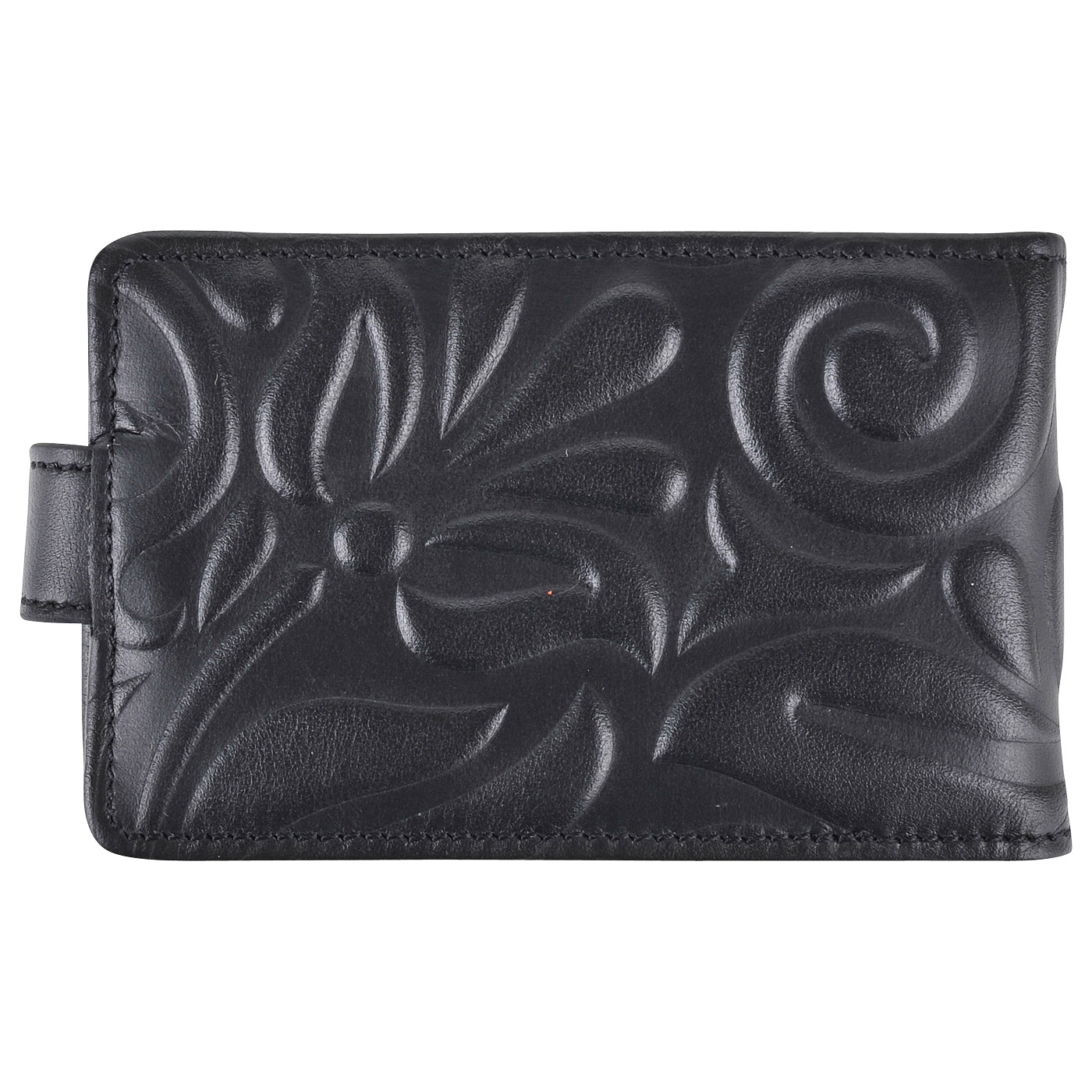 Кожаная визитница с тиснением Chatte Flora