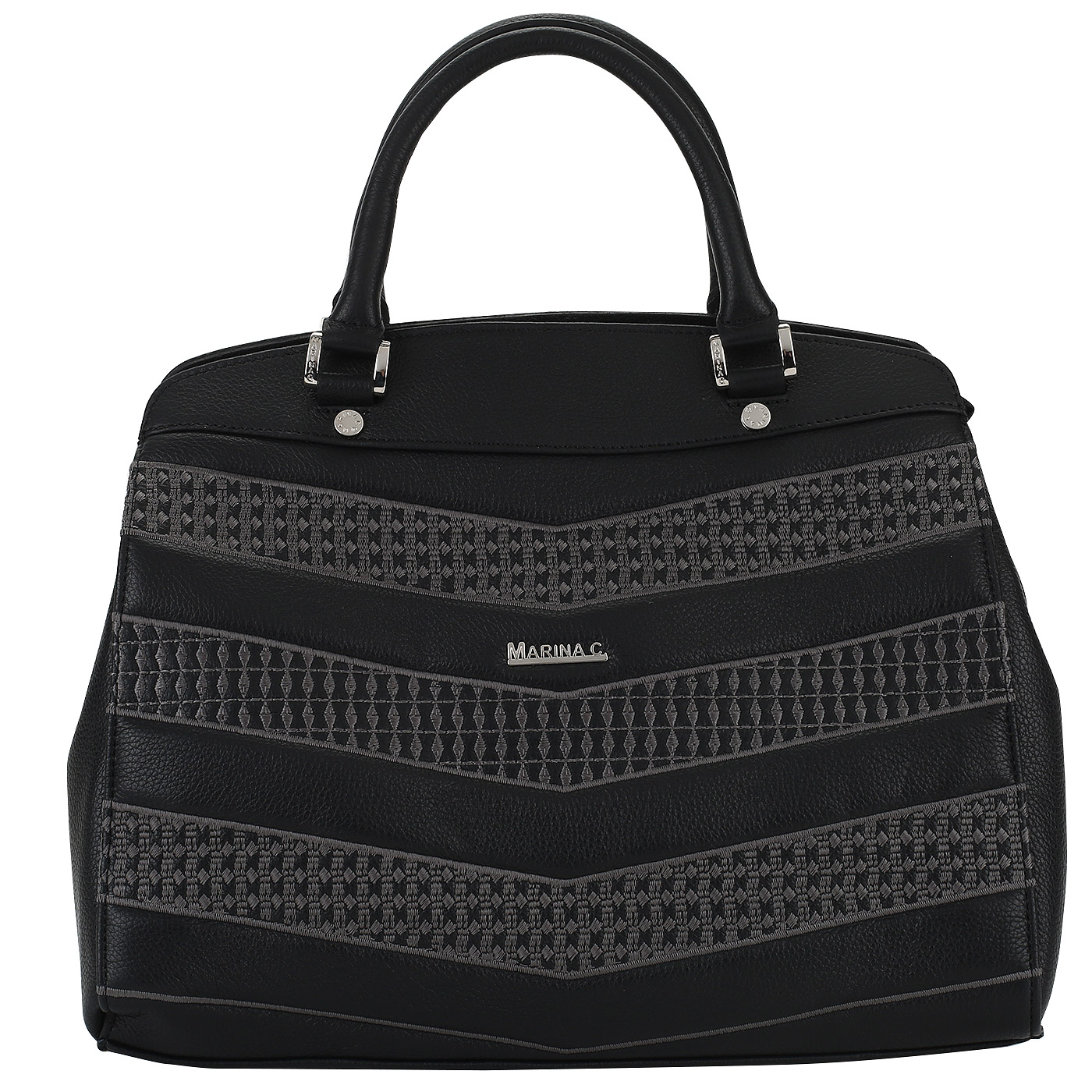 Marina Creazioni Черная сумка с вышивкой