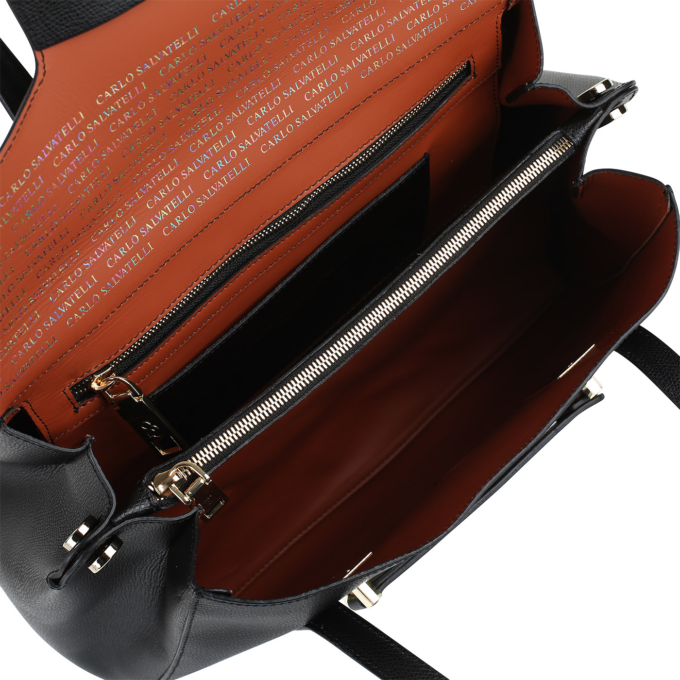 Кожаная сумка с откидным клапаном Carlo Salvatelli Lord