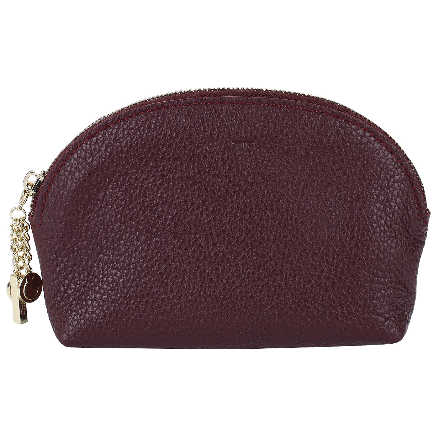 Chatte Кожаная косметичка бордового цвета