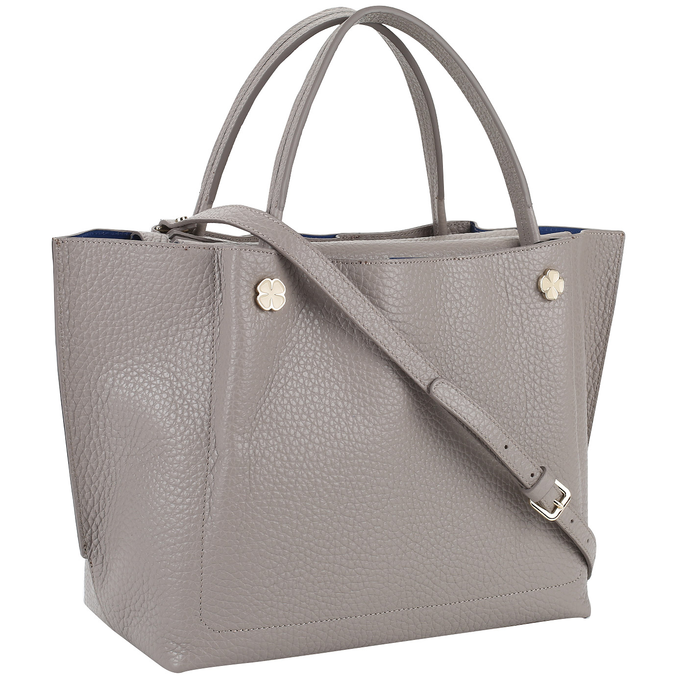 Серая кожаная сумка Carlo Salvatelli Cervino