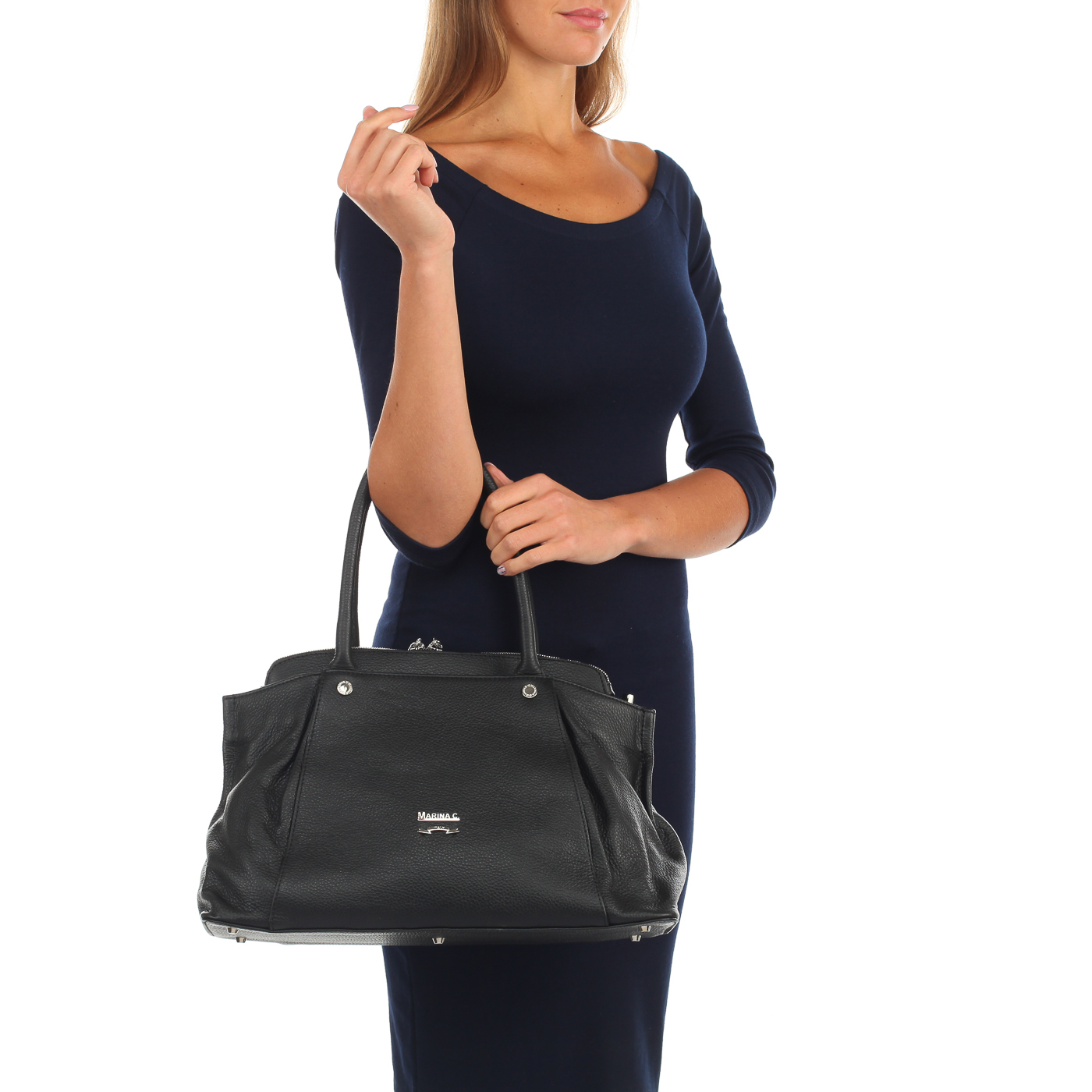 Кожаная сумка с тремя отделами Marina Creazioni 