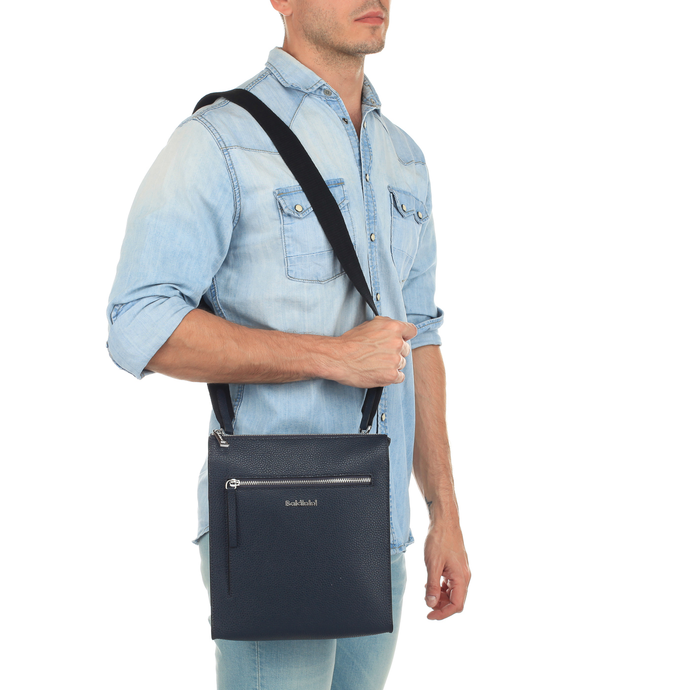Мужская сумка-планшет из кожи Baldinini Brian