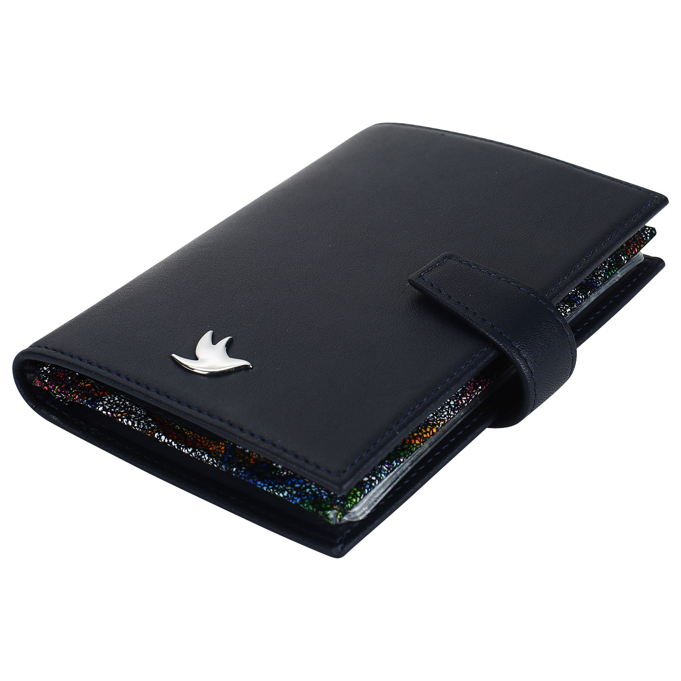 Кожаная обложка на кнопке для паспорта и автодокументов Aurelli Luna tropico