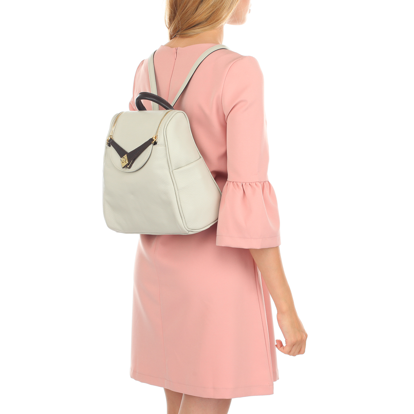 Кожаный рюкзак с регулируемыми лямками Bruno Rossi 